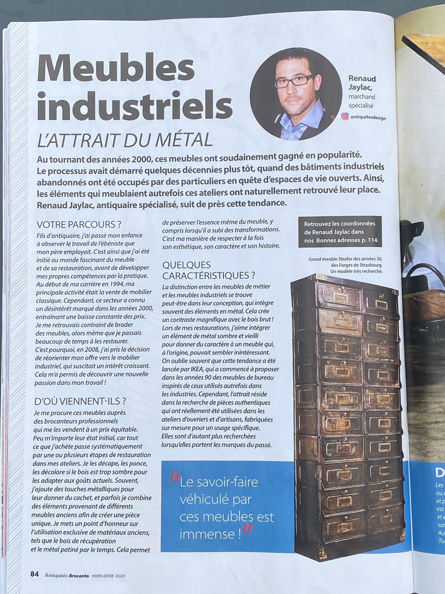 article de presse Magasine Antiquites Brocante Renaud Jaylac